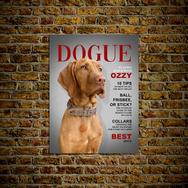 A 'Dogue' Personalized Pet Poster Canvas Print | Personalized Dog Cat Prints | Magazine Covers | Custom Pet Portrait Poster