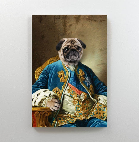 Image of USA MADE Personalized Royal Pet Portrait | The Chief Of State Custom Pet Portrait Canvas, Poster, Digital Download