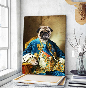 USA MADE Personalized Royal Pet Portrait | The Chief Of State Custom Pet Portrait Canvas, Poster, Digital Download