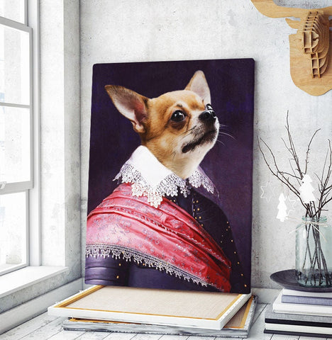 Image of USA MADE Personalized Royal Pet Portrait | The Knight Custom Pet Pawtrait Canvas, Poster, Digital Download