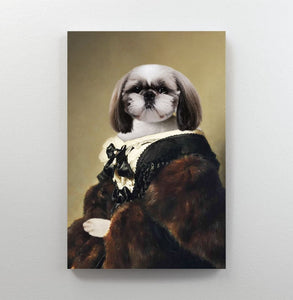 USA MADE Personalized Royal Pet Portrait | The Lady Custom Pet Pawtrait Canvas, Poster, Digital Download
