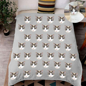 USA MADE Personalized Pet Blanket | Custom Multi Pet Head Blanket fr Original Pet Photo, Pet Photo Throw, Dog Cat Mom Dad Gifts Sherpa Minky