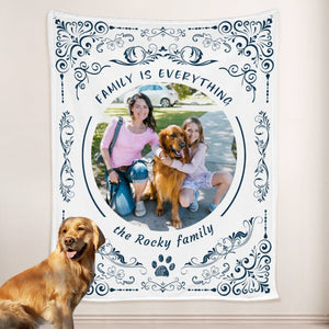 USA MADE Personalized Pet Blanket | Custom Dog Blanket with Picture, Personalized Patterned Blanket with Name, Pet Photo Throw, Dog Cat Mom