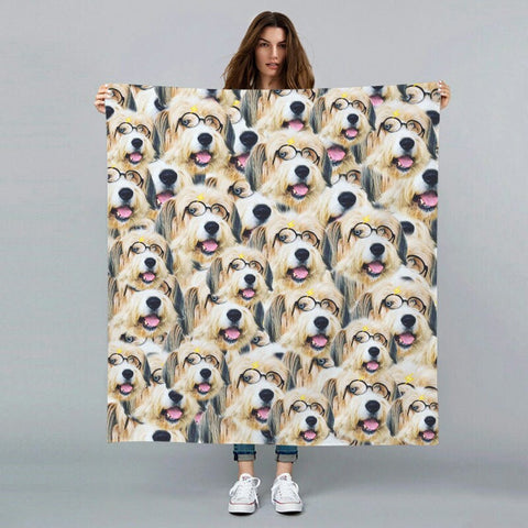 Image of USA MADE Personalized Pet Blanket | Personalized Cat Face Blanket with Customized Picture of Your Dog for Pet Memorial Gift, Pet Photo Throw