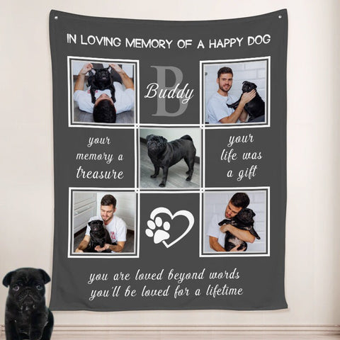 Image of USA MADE Personalized Pet Blanket | Personalized Dog Blankets with Name, Custom Blanket with Photo of Pet, Pet Photo Throw, Dog Cat Mom Dad