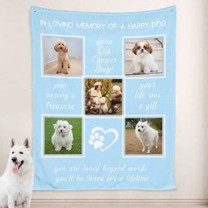 USA MADE Personalized Pet Blanket | Personalized Dog Blankets with Name, Custom Blanket with Photo of Pet, Pet Photo Throw, Dog Cat Mom Dad