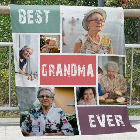 Image of USA MADE Personalized Pet Blanket | Best Mom Ever Custom Photo Blanket for Pet Mom, Pet Photo Throw, Dog Cat Mom Dad Gifts | Custom Pet Love