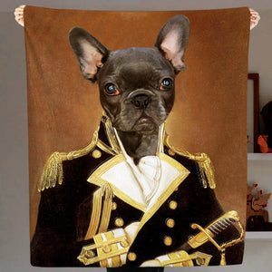 USA MADE Personalized Pet Blanket | The Noble - Personalized Dog Renaissance Blanket with Pet Face, Pet Photo Throw, Dog Cat Mom Dad Gifts |