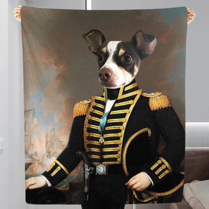 USA MADE Personalized Pet Blanket | The Noble - Personalized Dog Renaissance Blanket with Pet Face, Pet Photo Throw, Dog Cat Mom Dad Gifts |
