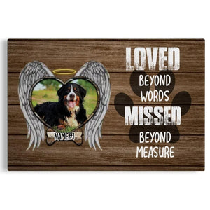 Personalized Pet Memorial Photo Canvas, Pet Rememberance Wall Art, Dog Loss Gifts, Pet Memorial Gifts, Custom Memorial Dog Gifts