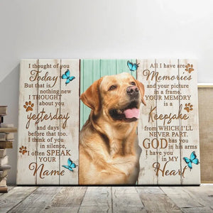 Personalized Pet Memorial Photo Canvas, God Has You In His Arms Dog Cat Wall Art, Dog Loss Gifts, Pet Memorial Gifts