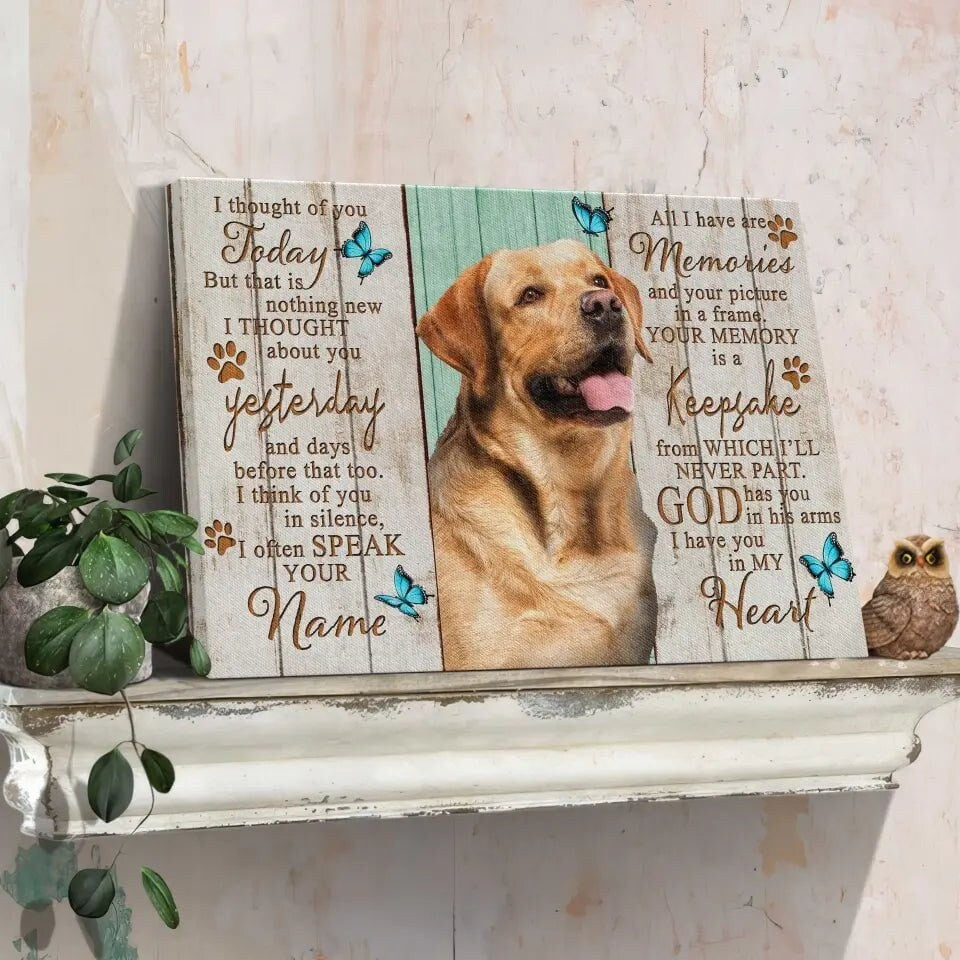 Personalized Pet Memorial Photo Canvas, God Has You In His Arms Dog Cat Wall Art, Dog Loss Gifts, Pet Memorial Gifts