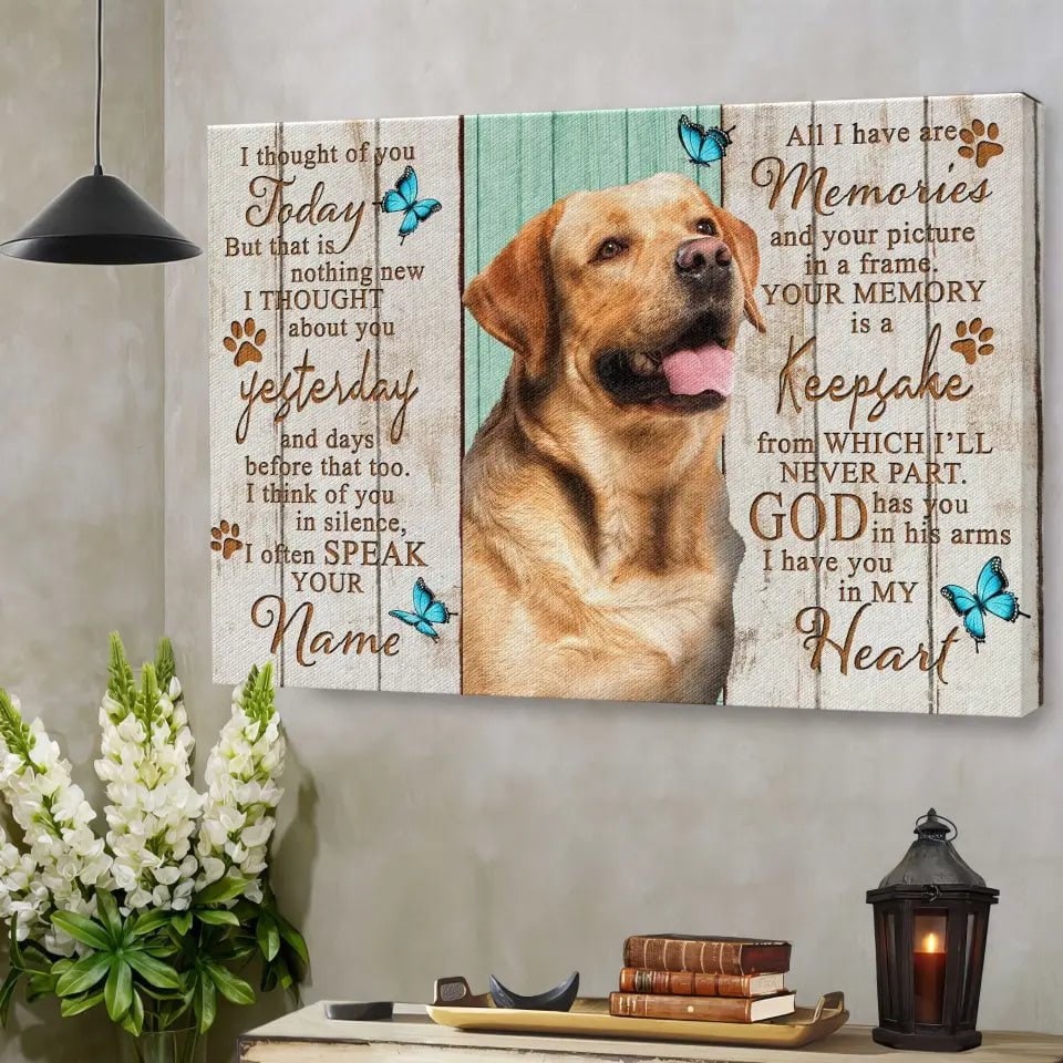 Personalized Pet Memorial Photo Canvas, God Has You In His Arms Dog Cat Wall Art, Dog Loss Gifts, Pet Memorial Gifts