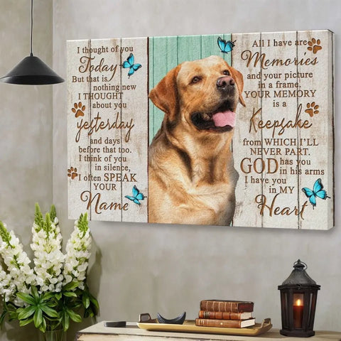Image of Personalized Pet Memorial Photo Canvas, God Has You In His Arms Dog Cat Wall Art, Dog Loss Gifts, Pet Memorial Gifts