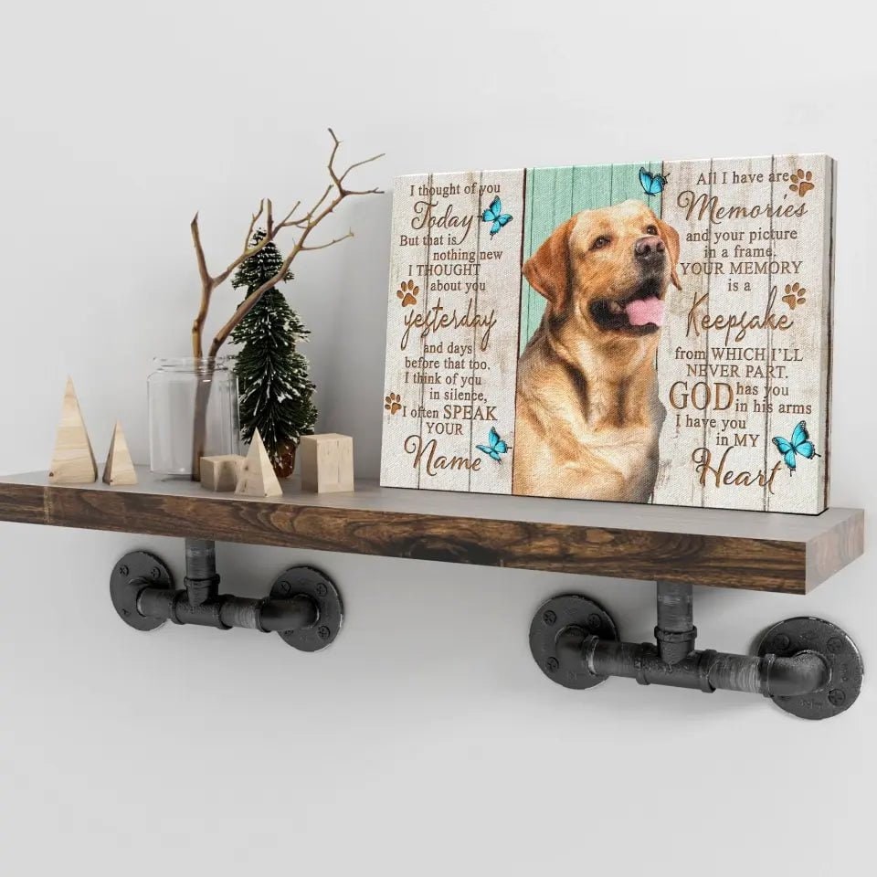 Personalized Pet Memorial Photo Canvas, God Has You In His Arms Dog Cat Wall Art, Dog Loss Gifts, Pet Memorial Gifts