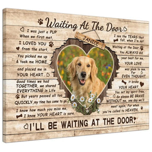 Personalized Pet Memorial Photo Canvas, Waiting At The Door Dog Cat Canvas, Custom Photo Gifts For Pet Loss, Pet Memorial Gifts