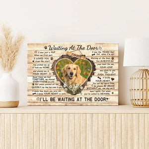 Personalized Pet Memorial Photo Canvas, Waiting At The Door Dog Cat Canvas, Custom Photo Gifts For Pet Loss, Pet Memorial Gifts