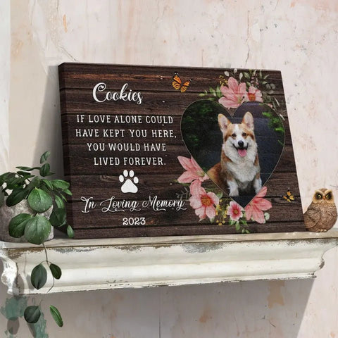 Image of USA MADE Personalized Sympathy Pet Photo Gifts For Dog, Memorial Gift For Dog Lover, If Love Alone Could Have Kept You Here
