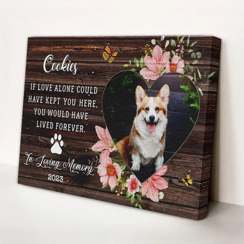 Image of USA MADE Personalized Sympathy Pet Photo Gifts For Dog, Memorial Gift For Dog Lover, If Love Alone Could Have Kept You Here