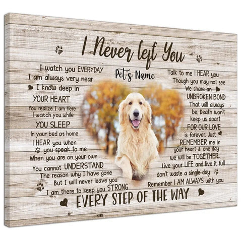 Image of USA MADE Personalized Photo Canvas Prints, Choose Quote Dog Loss Gifts, Pet Memorial Gifts, Dog Sympathy, The Moment That You Left Me