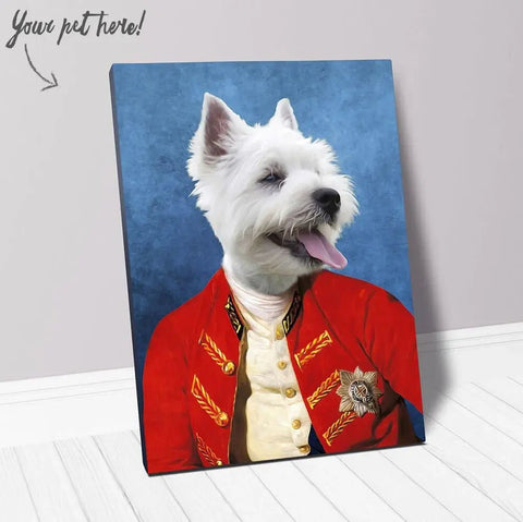 Image of USA MADE Personalized Pet Portrait on Canvas, Poster or Digital Download | Commander In Mischief - Renaissance Inspired Custom Pet Portrait