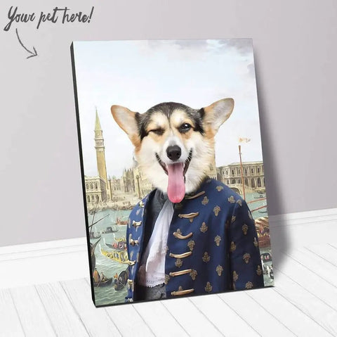 Image of USA MADE Personalized Pet Portrait on Canvas, Poster or Digital Download | Canal Desire - Old Renaissance Inspired Custom Pet Portrait Canva