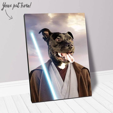 Image of USA MADE Personalized Pet Portrait on Canvas, Poster or Digital Download | Obi Have - Jedi Obi Wan Kenobi & Star Wars Inspired Custom Pet Po