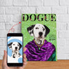 USA MADE Floral Dogue Personalized Pet Poster Canvas Print | Personalized Dog Cat Prints | Magazine Covers | Custom Pet Portrait from Photo