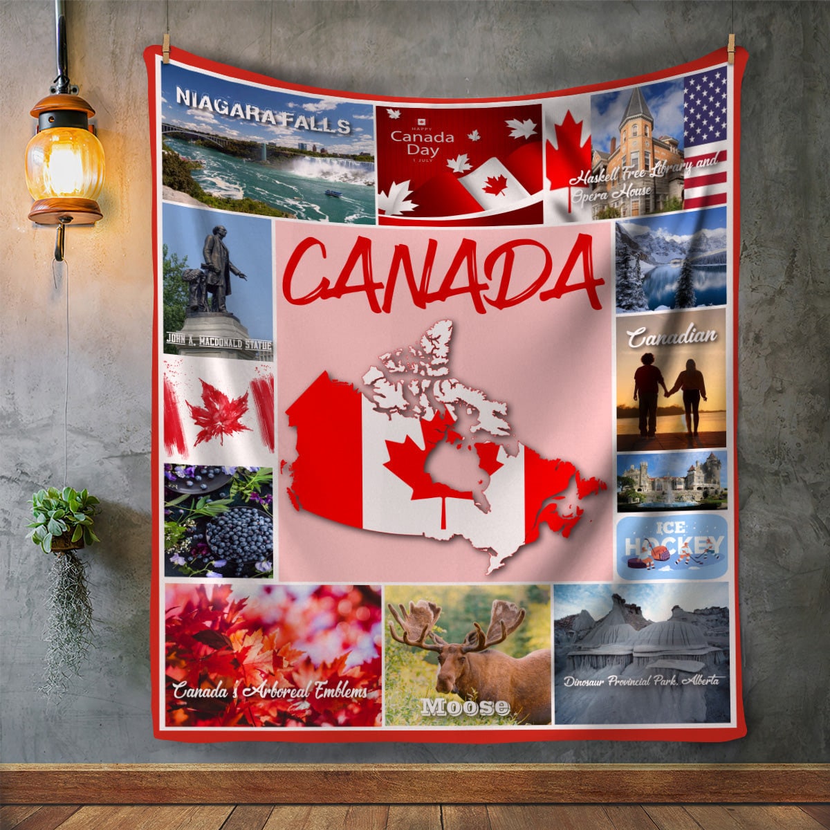 Personalized CANADA Custom Blanket, Minky Blanket, Fleece Blanket, Sherpa Blanket, Throw Blanket, Mom Dad Her Him Kid Christmas Gift
