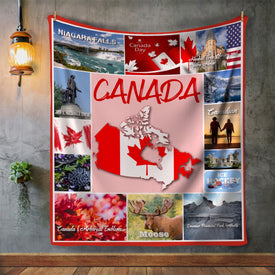 Personalized CANADA Custom Blanket, Minky Blanket, Fleece Blanket, Sherpa Blanket, Throw Blanket, Mom Dad Her Him Kid Christmas Gift