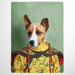 USA MADE Personalized Pet Portrait Photo Blanket | The Chinese Emperor - Custom Pet Blanket, Dog Cat Animal Photo Throw