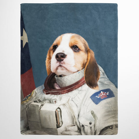 Image of USA MADE Personalized Pet Portrait Photo Blanket | The Astronaut - Custom Pet Blanket, Dog Cat Animal Photo Throw