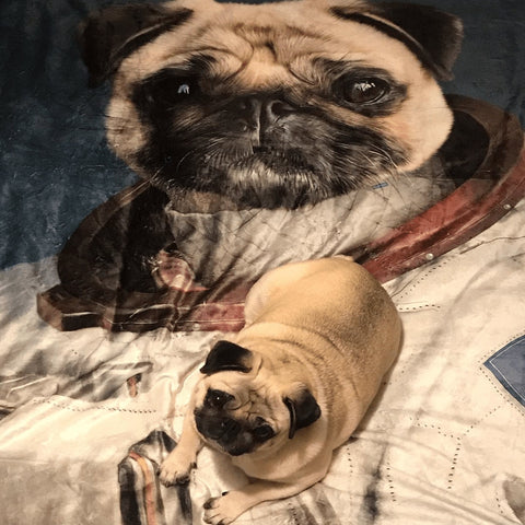 Image of USA MADE Personalized Pet Portrait Photo Blanket | The Astronaut - Custom Pet Blanket, Dog Cat Animal Photo Throw