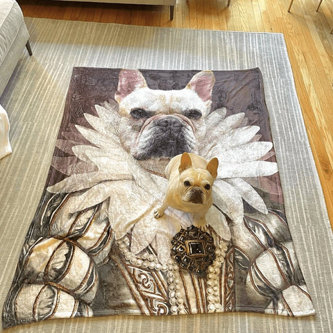 Image of USA MADE Personalized Pet Portrait Photo Blanket | The Queen - Custom Pet Blanket, Dog Cat Animal Photo Throw