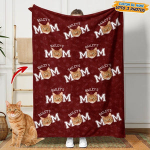 USA MADE Personalized Pet Photo Blanket | Custom Photo Cat Dad Cat Mom Pet Love Blanket| Custom Pet Picture Throw| Pet Lover Gift