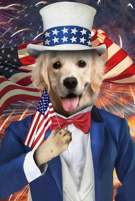 The Uncle Sam Custom Pet Portrait Purrsonalize
