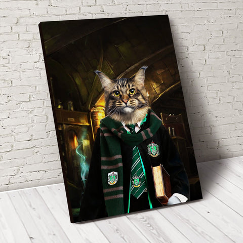 Image of USA MADE The Wizard Slyfurrin Custom Pet Portrait Personalized Dog Cat Canvas, Poster, Digital Download Wallarts | Customized Pet Gifts