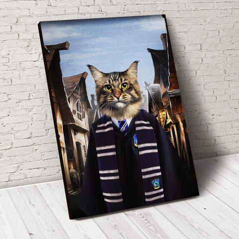 Image of USA MADE The Wizard Ravenpaw Custom Pet Portrait Personalized Dog Cat Canvas, Poster, Digital Download Wallarts | Customized Pet Gifts