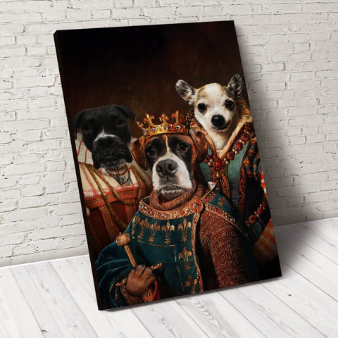 Image of USA MADE The Legend Trio Custom Pet Portrait Personalized Dog Cat Canvas, Poster, Digital Download Wallarts | Customized Pet Gifts