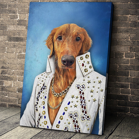 Image of USA MADE The Singer Custom Pet Portrait Personalized Dog Cat Canvas, Poster, Digital Download Wallarts | Customized Pet Gifts