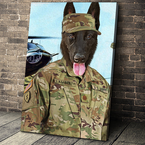 Image of USA MADE The Air Force Custom Pet Portrait Personalized Dog Cat Canvas, Poster, Digital Download Wallarts | Customized Pet Gifts