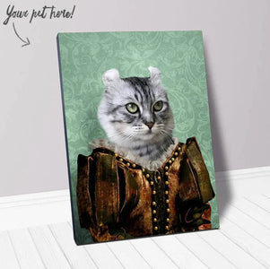 USA MADE Personalized Pet Portrait on Canvas, Poster or Digital Download | Dame Difudo - Royalty & Renaissance Inspired Custom Pet Portrait