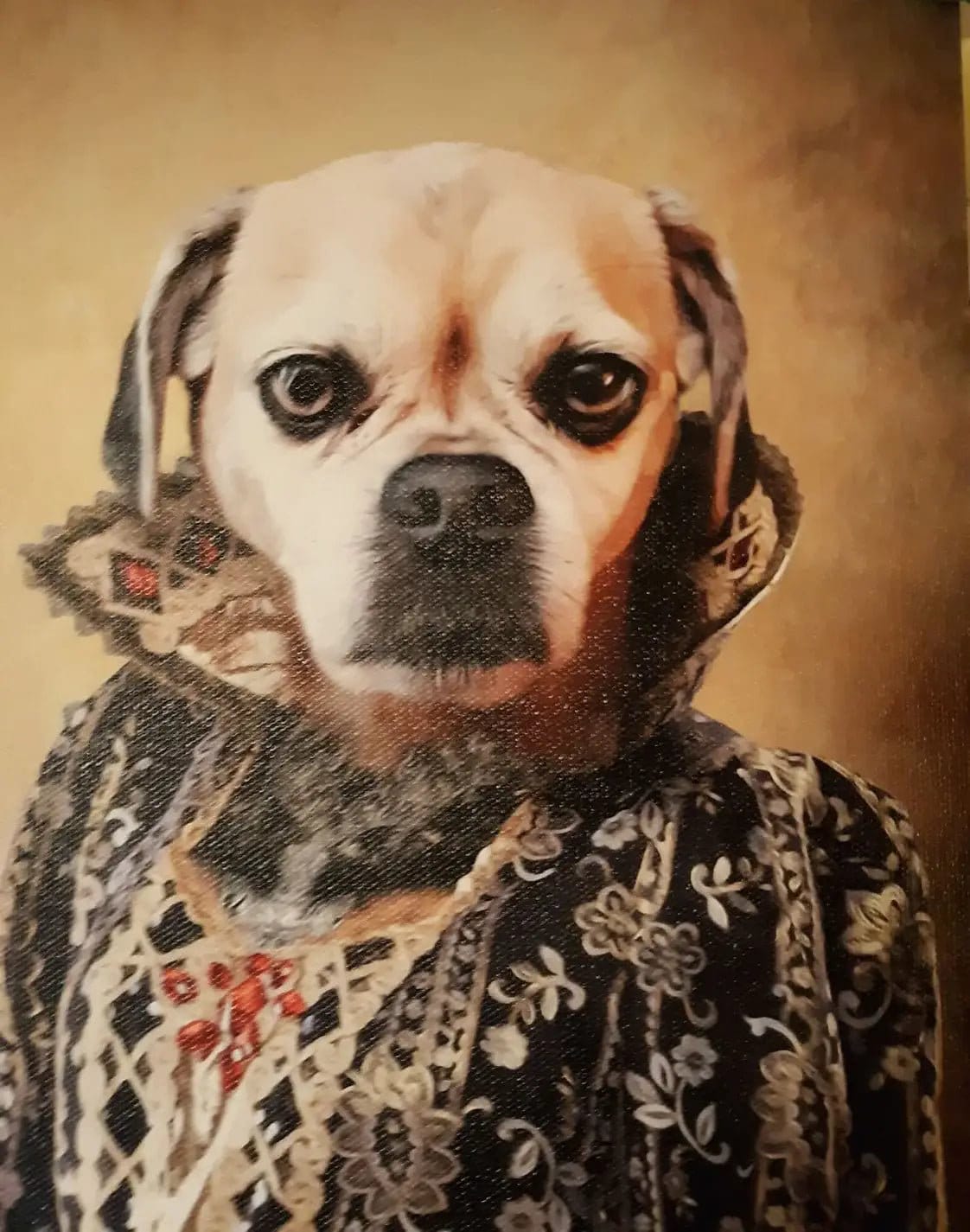 USA MADE Personalized Pet Portrait on Canvas, Poster or Digital Download | Countess Crows - Renaissance Inspired Custom Pet Portrait Canvas|