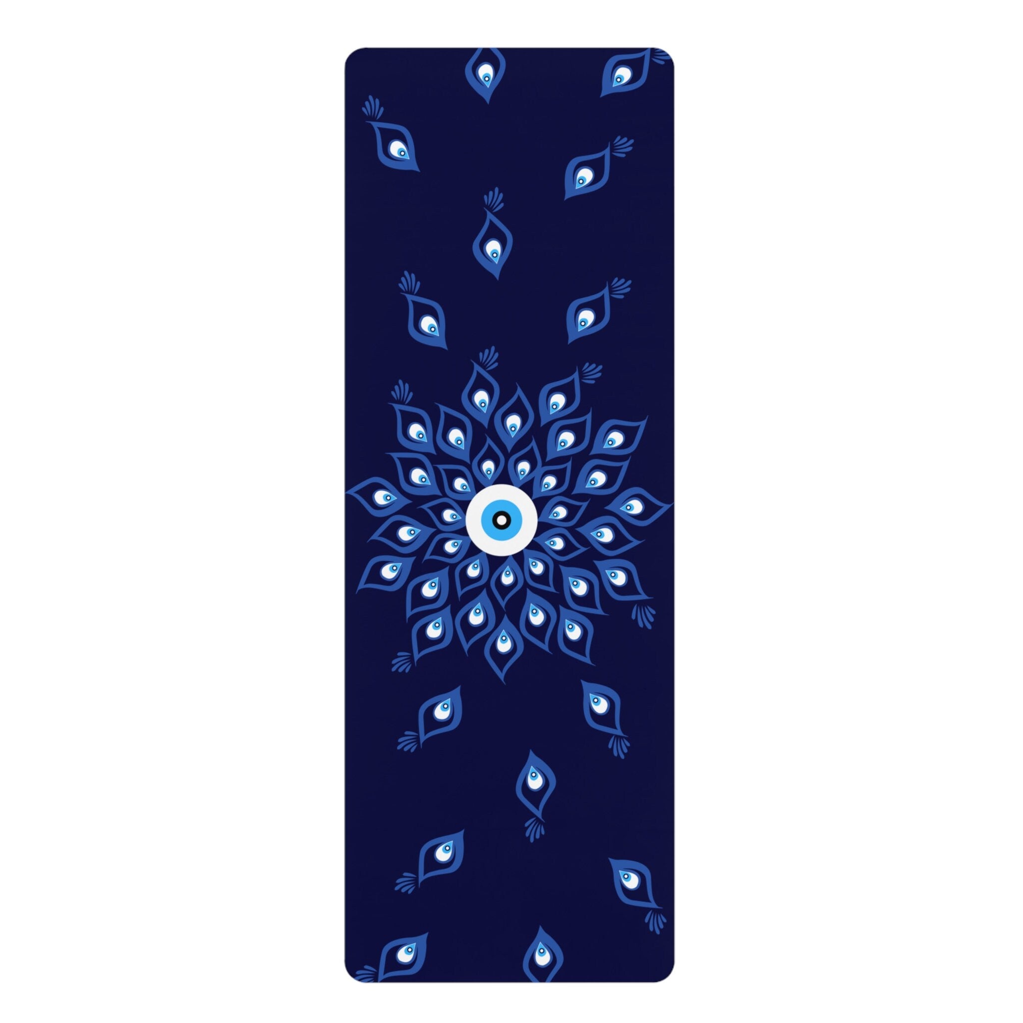 Peacock Yoga Mat, Rubber Yoga Mat, Art Yoga Mat, Blue Yoga Mat, Unique Yoga Mat