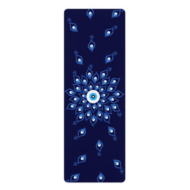 Peacock Yoga Mat, Rubber Yoga Mat, Art Yoga Mat, Blue Yoga Mat, Unique Yoga Mat