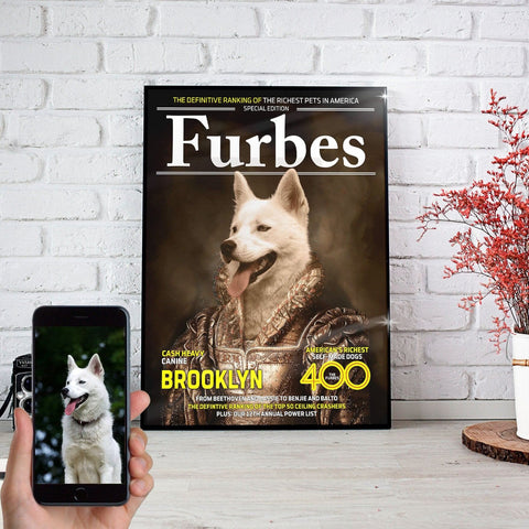 Image of USA MADE Furbes Personalized Pet Poster Canvas Print | Personalized Dog Cat Prints | Magazine Covers | Custom Pet Portrait from Photo