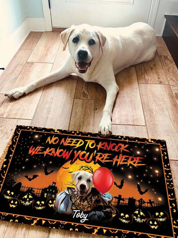 Image of USA MADE ITpaw No Need To Knock Custom 1 Pet Doormat | Personalized Pet Doormat, Floormat, Kitchenmat Home Decor