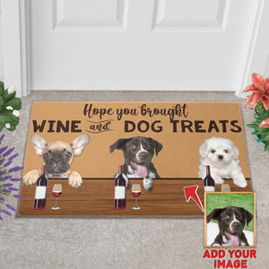 Personalized Pet Doormat, Hope You Brought Wine And Dog Treats Doormat, Floormat, Kitchen Mat