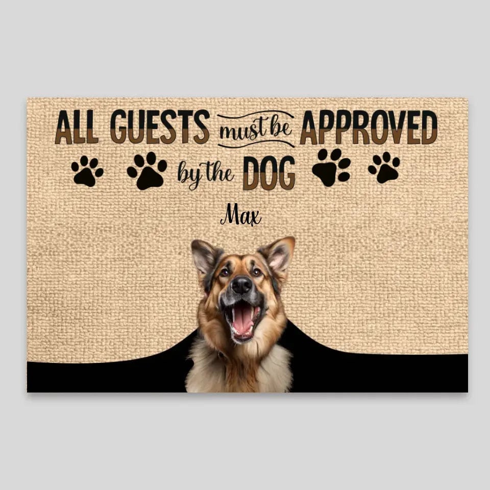 Personalized Name & Photo Pet Doormat, All Guest Must Be Approved By The Dog Doormat, Floormat, Kitchen Mat