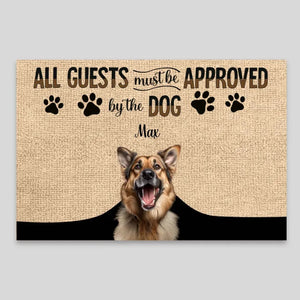USA MADE All Guest Must Be Approved By The Dog Custom Photo Doormat | Personalized Pet Doormat, Floormat, Kitchen Mat, Home Decor,Rug